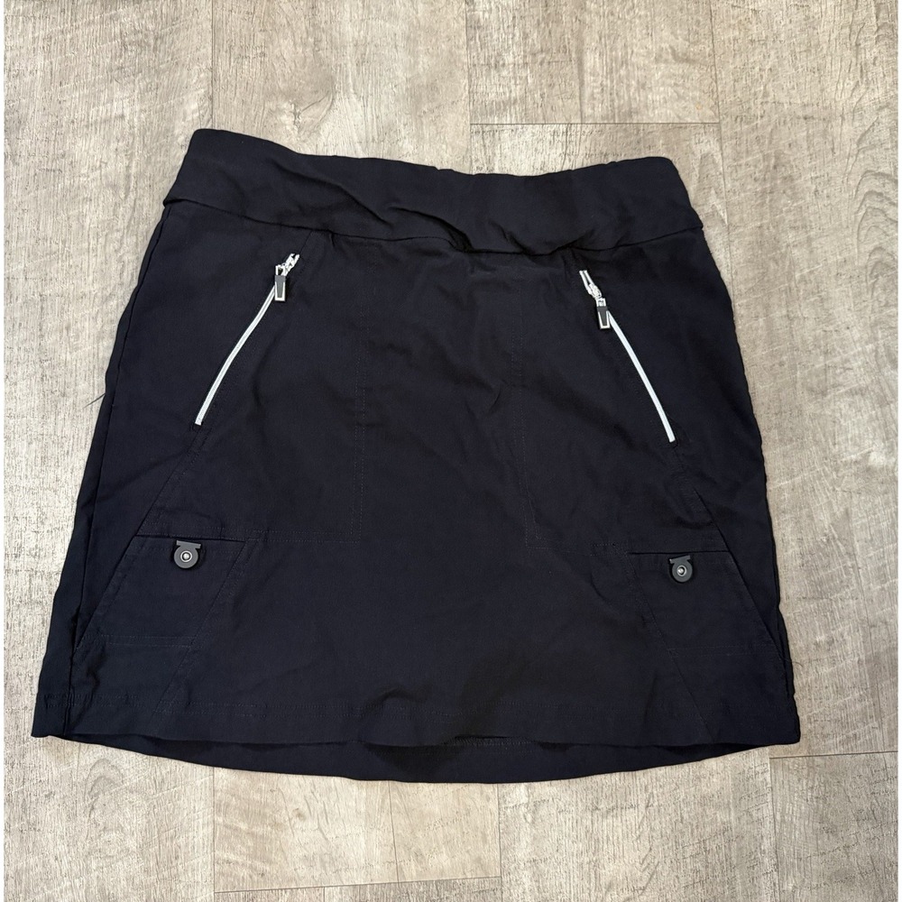 Jamie Sadock Skort Women's 10 Black Silver Zipper Stud Athletic Golf Tennis